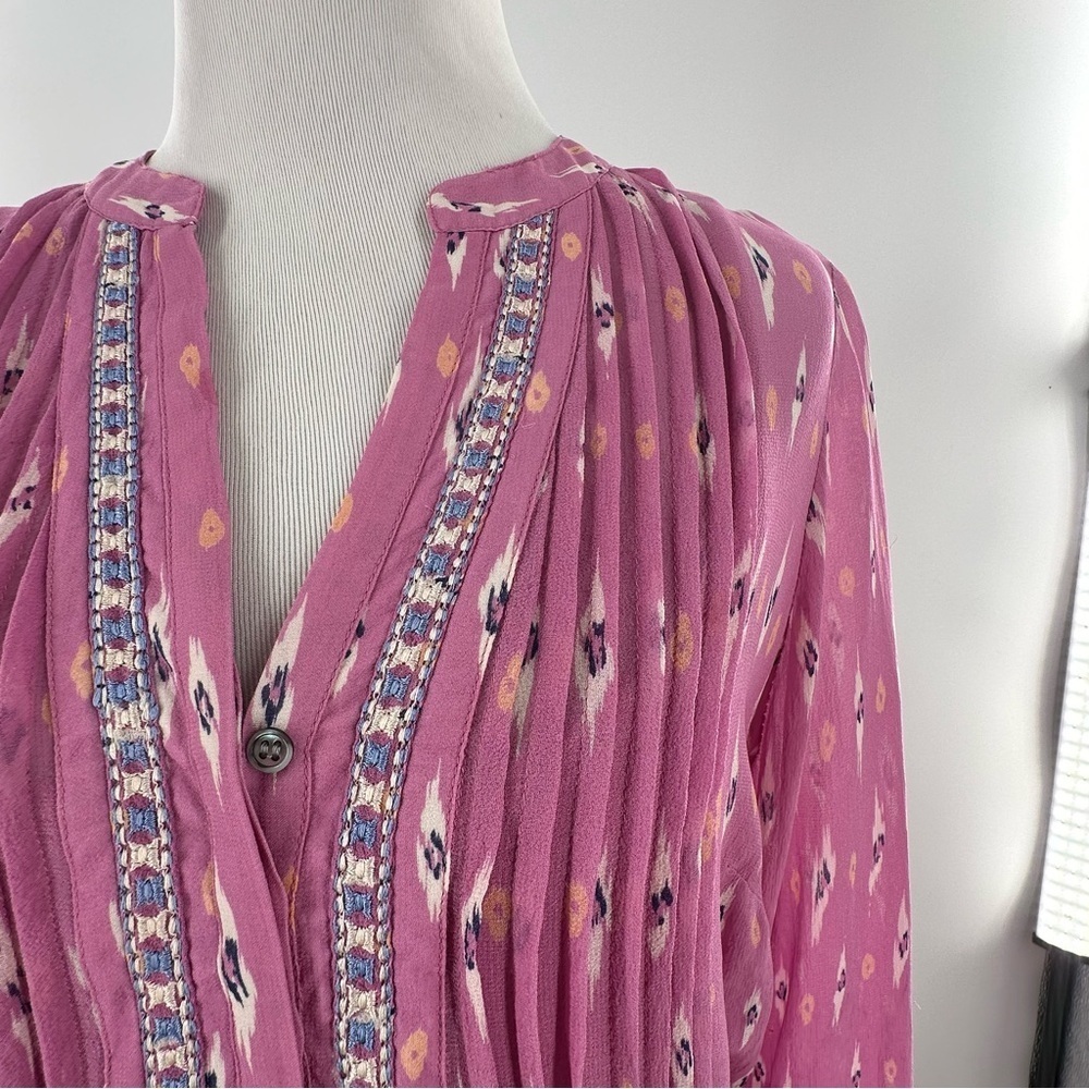 Joie womens dress size XS pink 100% silk boho bohemian tunic lightweight - Picture 5 of 15